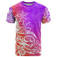 Polynesian Sunset Plumeria T Shirt Pacific Island Tribal Purple Style - Wonder Print Shop