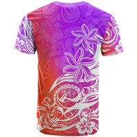 Polynesian Sunset Plumeria T Shirt Pacific Island Tribal Purple Style - Wonder Print Shop