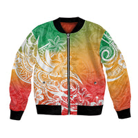 Polynesian Sunset Plumeria Bomber Jacket Pacific Island Tribal Reggae Style LT9 - Wonder Print Shop