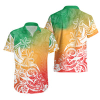 Polynesian Sunset Plumeria Hawaiian Shirt Pacific Island Tribal Reggae Style - Wonder Print Shop