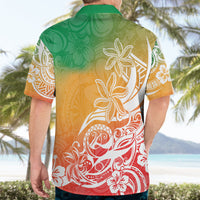 Polynesian Sunset Plumeria Hawaiian Shirt Pacific Island Tribal Reggae Style - Wonder Print Shop