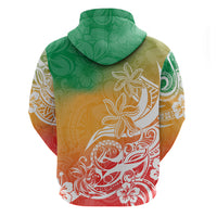 Polynesian Sunset Plumeria Hoodie Pacific Island Tribal Reggae Style - Wonder Print Shop