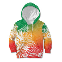 Polynesian Sunset Plumeria Kid Hoodie Pacific Island Tribal Reggae Style - Wonder Print Shop