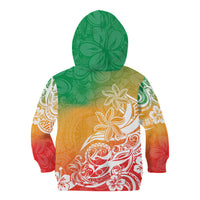 Polynesian Sunset Plumeria Kid Hoodie Pacific Island Tribal Reggae Style - Wonder Print Shop
