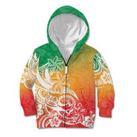 Polynesian Sunset Plumeria Kid Hoodie Pacific Island Tribal Reggae Style - Wonder Print Shop