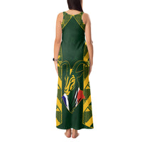 South Africa Rugby Tank Maxi Dress Bokke Champions Kente Pattern - Wonder Print Shop