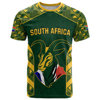 Custom South Africa Rugby T Shirt Bokke Champions Kente Pattern - Wonder Print Shop