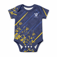Caribbean Cricket Custom Barbados Baby Onesie Blue Bajan Broken Trident