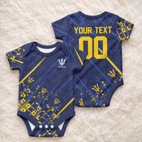 Caribbean Cricket Custom Barbados Baby Onesie Blue Bajan Broken Trident