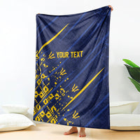 Caribbean Cricket Custom Barbados Blanket Blue Bajan Broken Trident