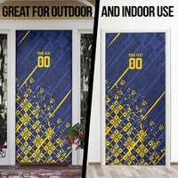 Caribbean Cricket Custom Barbados Door Cover Blue Bajan Broken Trident