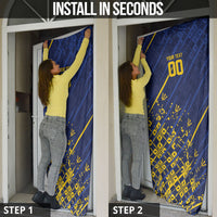 Caribbean Cricket Custom Barbados Door Cover Blue Bajan Broken Trident