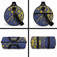 Caribbean Cricket Custom Barbados Duffle Bag Blue Bajan Broken Trident