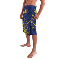 Caribbean Cricket Custom Barbados Lavalava Blue Bajan Broken Trident