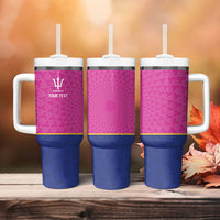 Caribbean Cricket Custom Barbados Tumbler With Handle Pride of Barbados Pink Trident Edition