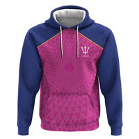Caribbean Cricket Custom Barbados Zip Hoodie Pride of Barbados Pink Trident Edition