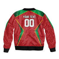 Caribbean Cricket Custom Guyana Bomber Jacket Warriors Rise Amazonian Geometry Motif