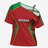 Caribbean Cricket Custom Guyana Cross Shoulder Shirt Warriors Rise Amazonian Geometry Motif