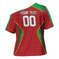 Caribbean Cricket Custom Guyana Cross Shoulder Shirt Warriors Rise Amazonian Geometry Motif