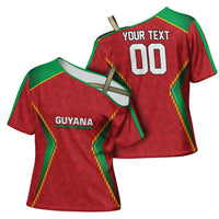 Caribbean Cricket Custom Guyana Cross Shoulder Shirt Warriors Rise Amazonian Geometry Motif