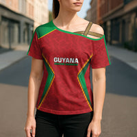 Caribbean Cricket Custom Guyana Cross Shoulder Shirt Warriors Rise Amazonian Geometry Motif