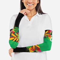 Caribbean Cricket Custom St Kitts and Nevis Arm Sleeves Patriots Roar Louder Island's Flora Inspired