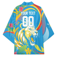 Caribbean Cricket Custom Saint Lucia Kimono Kite'y Enspiwe'w Hibiscus Flowers Edition