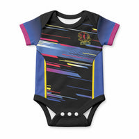 Caribbean Cricket Custom Antigua and Barbuda Baby Onesie Abstract Geometric Pattern