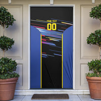 Caribbean Cricket Custom Antigua and Barbuda Door Cover Abstract Geometric Pattern