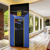 Caribbean Cricket Custom Antigua and Barbuda Door Cover Abstract Geometric Pattern