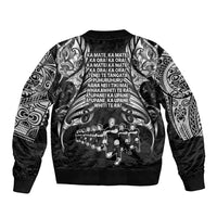 New Zealand Rugby Bomber Jacket Black Haka Dance With NZ Champions History LT9 - Wonder Print Shop