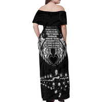 New Zealand Rugby Family Matching Off Shoulder Maxi Dress and Hawaiian Shirt Black Haka Dance With NZ Champions History LT9 - Wonder Print Shop