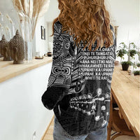 New Zealand Rugby Women Casual Shirt Black Haka Dance With NZ Champions History - Wonder Print Shop