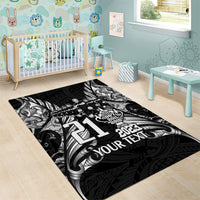 Custom New Zealand Rugby Area Rug Black Haka Dance With NZ Champions History LT9 - Wonder Print Shop