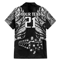 Custom New Zealand Rugby Family Matching Off Shoulder Maxi Dress and Hawaiian Shirt Black Haka Dance With NZ Champions History LT9 - Wonder Print Shop