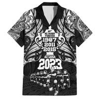 Custom New Zealand Rugby Family Matching Short Sleeve Bodycon Dress and Hawaiian Shirt Black Haka Dance With NZ Champions History - Wonder Print Shop