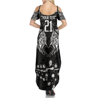 Custom New Zealand Rugby Summer Maxi Dress Black Haka Dance With NZ Champions History - Wonder Print Shop