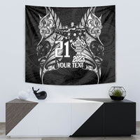 Custom New Zealand Rugby Tapestry Black Haka Dance With NZ Champions History - Wonder Print Shop
