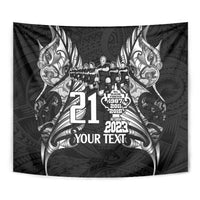 Custom New Zealand Rugby Tapestry Black Haka Dance With NZ Champions History - Wonder Print Shop