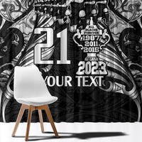 Custom New Zealand Rugby Window Curtain Black Haka Dance With NZ Champions History - Wonder Print Shop