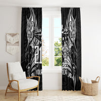 Custom New Zealand Rugby Window Curtain Black Haka Dance With NZ Champions History - Wonder Print Shop