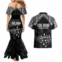 NZ Rugby Couples Matching Mermaid Dress and Hawaiian Shirt Kapa Opango Maori Haka With Years of The All Black Champions LT9 - Wonder Print Shop