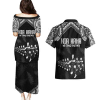 NZ Rugby Couples Matching Puletasi Dress and Hawaiian Shirt Kapa Opango Maori Haka With Years of The All Black Champions LT9 - Wonder Print Shop