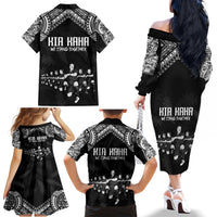 NZ Rugby Family Matching Off Shoulder Long Sleeve Dress and Hawaiian Shirt Kapa Opango Maori Haka With Years of The All Black Champions - Wonder Print Shop