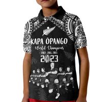 NZ Rugby Kid Polo Shirt Kapa Opango Maori Haka With Years of The All Black Champions - Wonder Print Shop