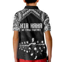 NZ Rugby Kid Polo Shirt Kapa Opango Maori Haka With Years of The All Black Champions - Wonder Print Shop