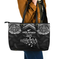 NZ Rugby Leather Tote Bag Kapa Opango Maori Haka With Years of The All Black Champions - Wonder Print Shop
