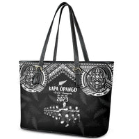 NZ Rugby Leather Tote Bag Kapa Opango Maori Haka With Years of The All Black Champions - Wonder Print Shop