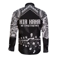 NZ Rugby Long Sleeve Button Shirt Kapa Opango Maori Haka With Years of The All Black Champions - Wonder Print Shop