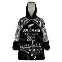 NZ Rugby Wearable Blanket Hoodie Kapa Opango Maori Haka With Years of The All Black Champions - Wonder Print Shop